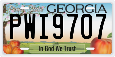 GA license plate PWI9707