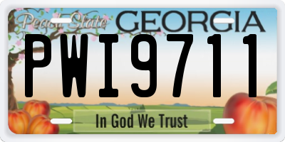 GA license plate PWI9711
