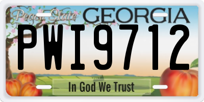 GA license plate PWI9712