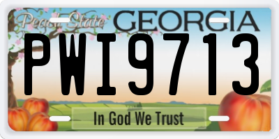GA license plate PWI9713