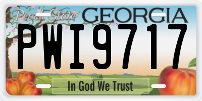 GA license plate PWI9717