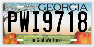 GA license plate PWI9718