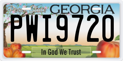 GA license plate PWI9720