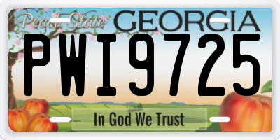 GA license plate PWI9725