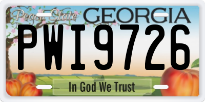 GA license plate PWI9726