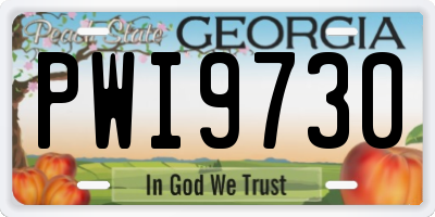 GA license plate PWI9730
