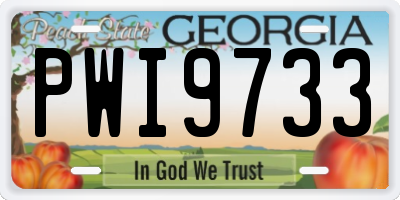 GA license plate PWI9733