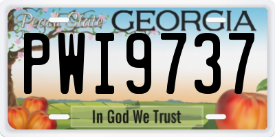 GA license plate PWI9737