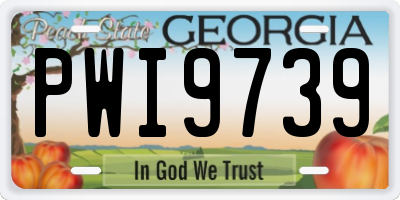 GA license plate PWI9739