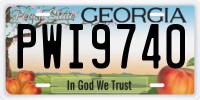 GA license plate PWI9740