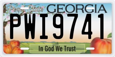GA license plate PWI9741