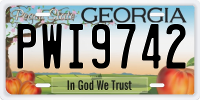 GA license plate PWI9742