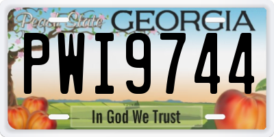 GA license plate PWI9744