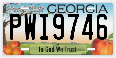 GA license plate PWI9746