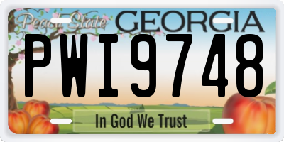 GA license plate PWI9748