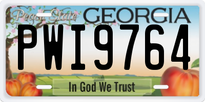 GA license plate PWI9764