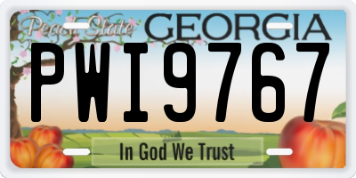 GA license plate PWI9767