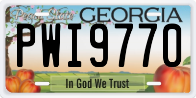 GA license plate PWI9770