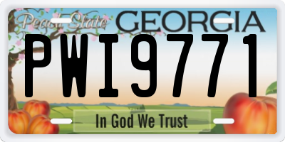 GA license plate PWI9771