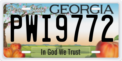 GA license plate PWI9772