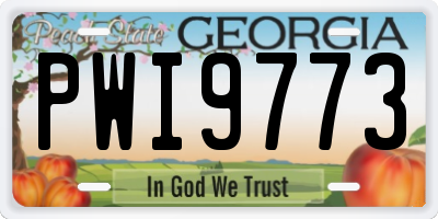 GA license plate PWI9773