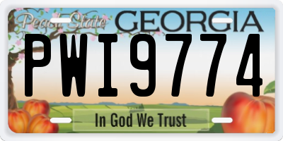 GA license plate PWI9774