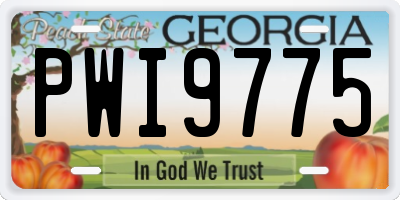 GA license plate PWI9775