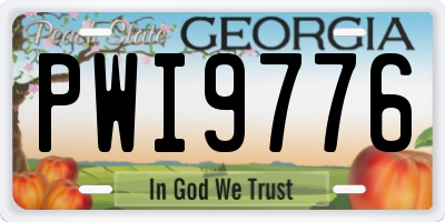 GA license plate PWI9776