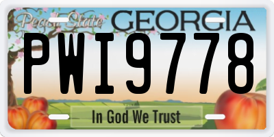 GA license plate PWI9778