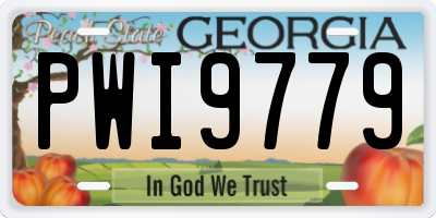 GA license plate PWI9779