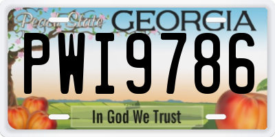 GA license plate PWI9786