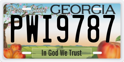 GA license plate PWI9787