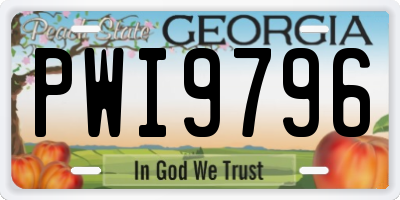 GA license plate PWI9796