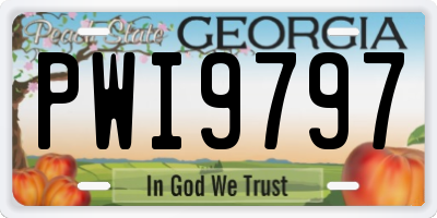 GA license plate PWI9797