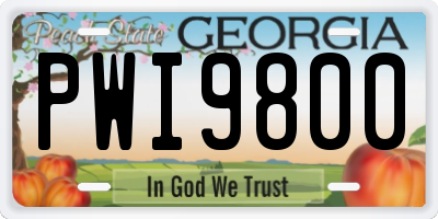 GA license plate PWI9800