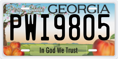 GA license plate PWI9805