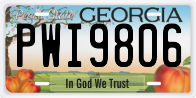 GA license plate PWI9806