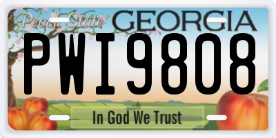 GA license plate PWI9808