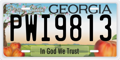 GA license plate PWI9813