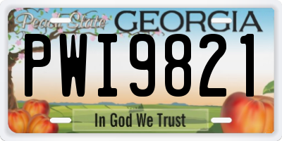 GA license plate PWI9821