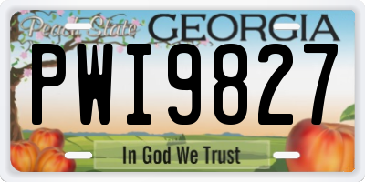 GA license plate PWI9827