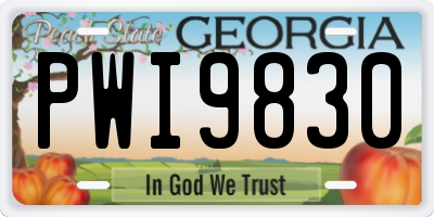 GA license plate PWI9830
