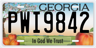 GA license plate PWI9842