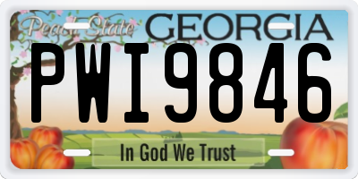 GA license plate PWI9846