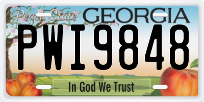 GA license plate PWI9848