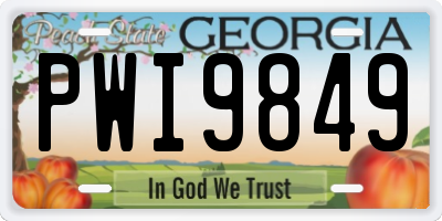 GA license plate PWI9849