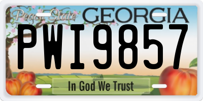 GA license plate PWI9857