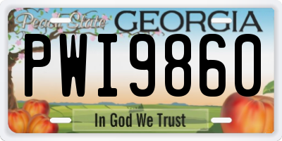 GA license plate PWI9860