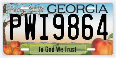 GA license plate PWI9864