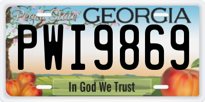GA license plate PWI9869